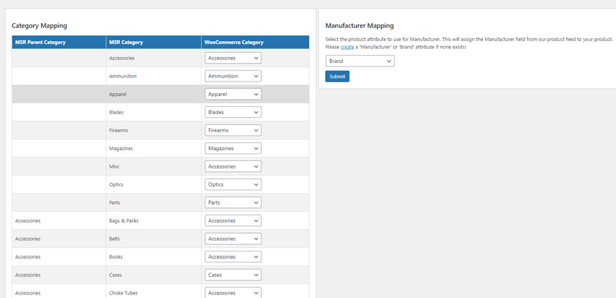 MSR API Configs Screen