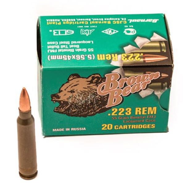 Picture of Bear Ammo 223 Rem 55 Grain Full Metal Jacket 20 Round Box
