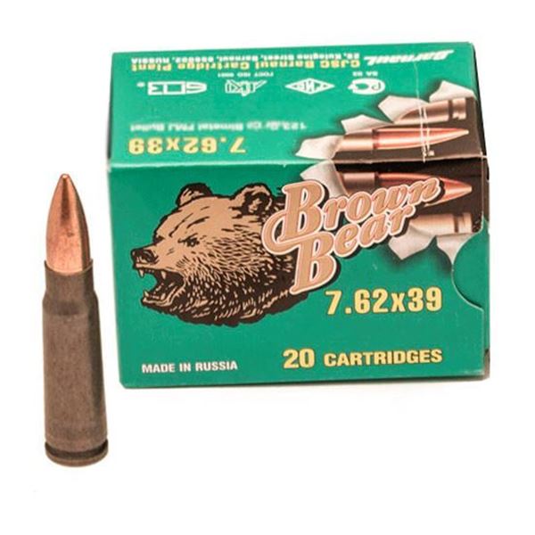 Picture of Bear Ammo 7.62x39mm 123 Grain Full Metal Jacket 20 Round Box