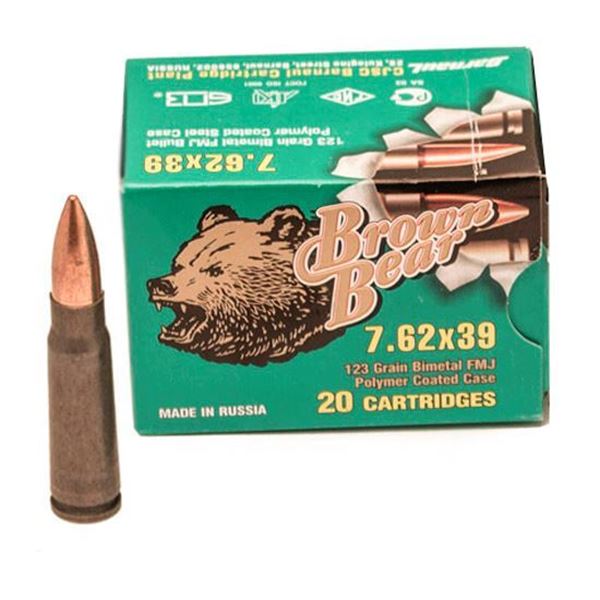 Picture of Bear Ammo 7.62x39mm 123 Grain Polymer Full Metal Jacket 20 Round Box