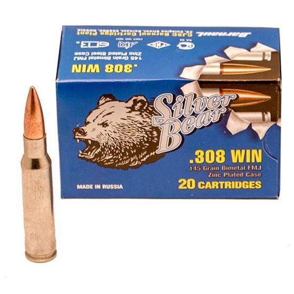 Picture of Bear Ammo 308 Win 145 Grain Full Metal Jacket 20 Round Box