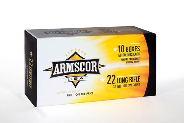 Picture of Armscor USA .22LR HVHP 36 Gr. Hollow Point Ammunition - 500 Rounds