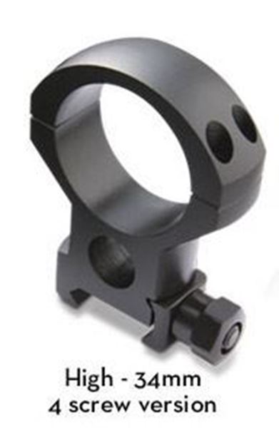 Picture of Burris Optics Xtreme Tactical 34 mm Riflescope Rings, Fits Picatinny-Style Rail, XHigh, 1 inch Height, 2 Rings, Matte Black