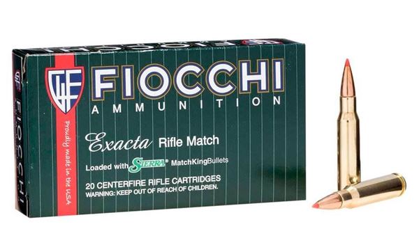 Picture of Fiocchi Aummunition 308 Win 168 Grain Exacta Match Sierra MatchKing 20 Round Box