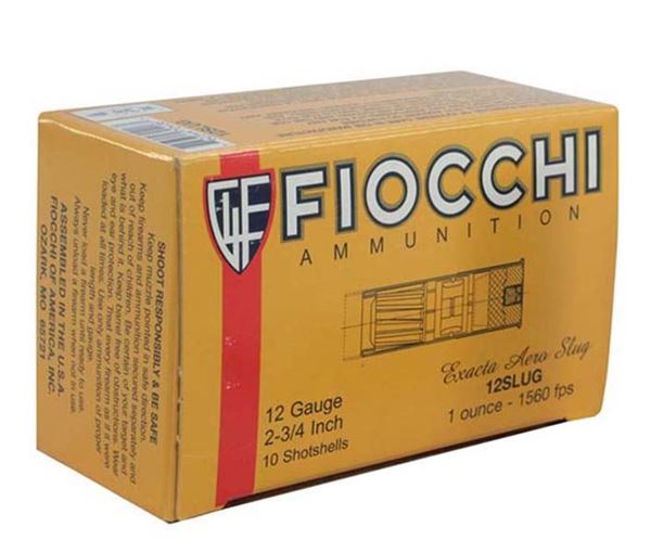 Picture of Fiocchi Ammunition 12 Gauge 1 Ounce Lead Slug 10 Round Box