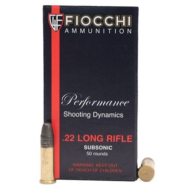 Picture of Fiocchi .22 Long Rifle 40 Grain Subsonic Lead HP