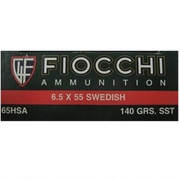 Picture of Fiocchi Ammunition 6.5x55mm Swedish Mauser 140 Grain Hornady Super Shock Tip Boat Tail 20 Round Box