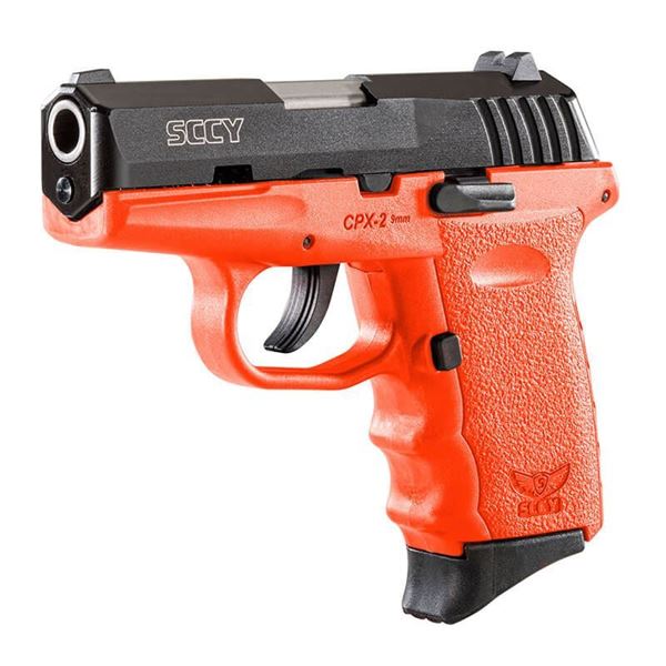 Picture of SCCY CPX-2 9 mm Semi Auto Pistol, Safety, Black Nitride, Orange Grip