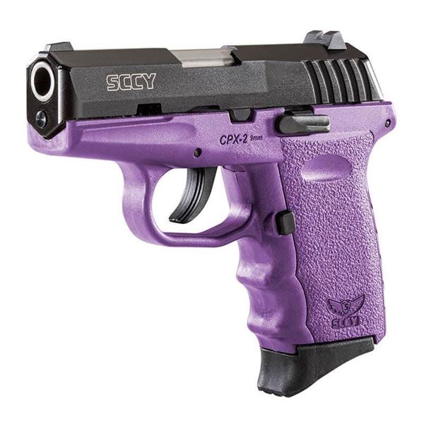 Picture of SCCY 9mm Semi Auto Pistol w/o Safety, Black Nitride, Purple Grip