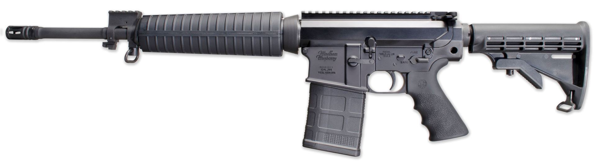 Windham Weaponry R16FTT308 WW-15 SRC 7.62x51mm NATO Caliber with 16.50" Barrel, 20+1 Capacity, Black Metal Finish, Black 6 Position Stock & Black Hogue Overmolded Grip Right Hand