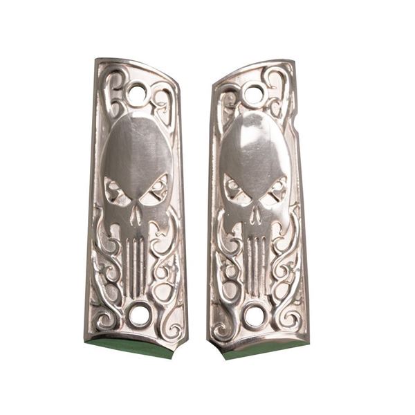 1911 Pistol Grip Sterling Silver Skull