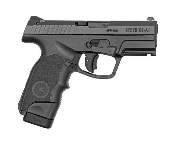 Steyr C-A1 Semi Auto Compact 9mm Pistol, 2 17rd magazines, Black Polymer Frame