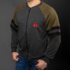 Picture of Arsenal Gray / Khaki Cotton-Poly Standard Fit Classic Crew Zip-Up Jacket