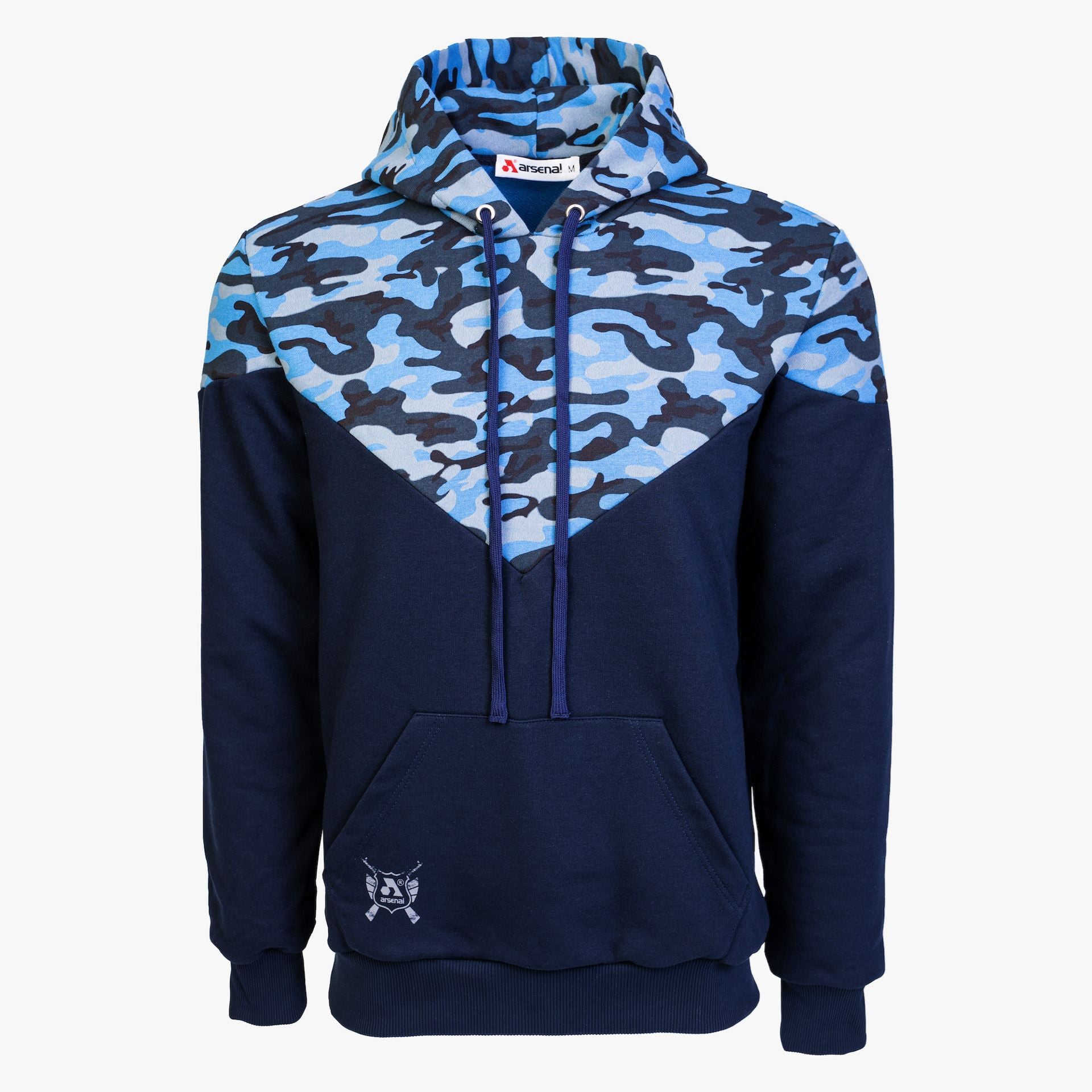 Arsenal X-Large Blue Camo Cotton-Poly Relaxed Fit Ascend Pullover Hoodie