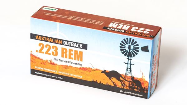 Picture of Australian Outback 223 Rem 69 Grain Sierra MatchKing Hollow Point Boat Tail 200 Round Case