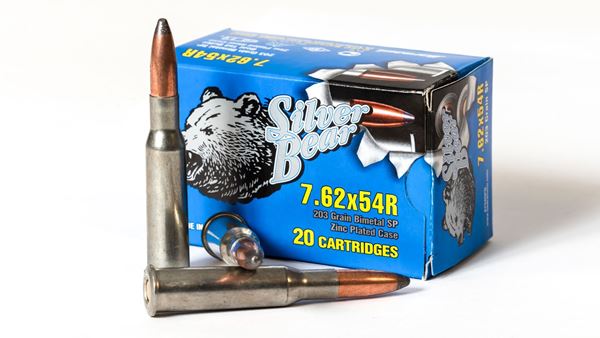 Picture of Bear Ammo 7.62x54R 203 Grain Bimetal Zinc Plated Soft Point 500 Round Case