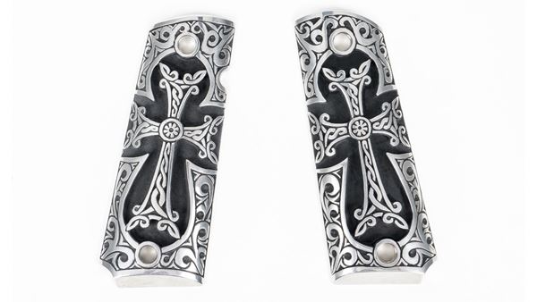 Picture of Outshine Designs 1911 Sterling Silver Cross Design Pistol Grip