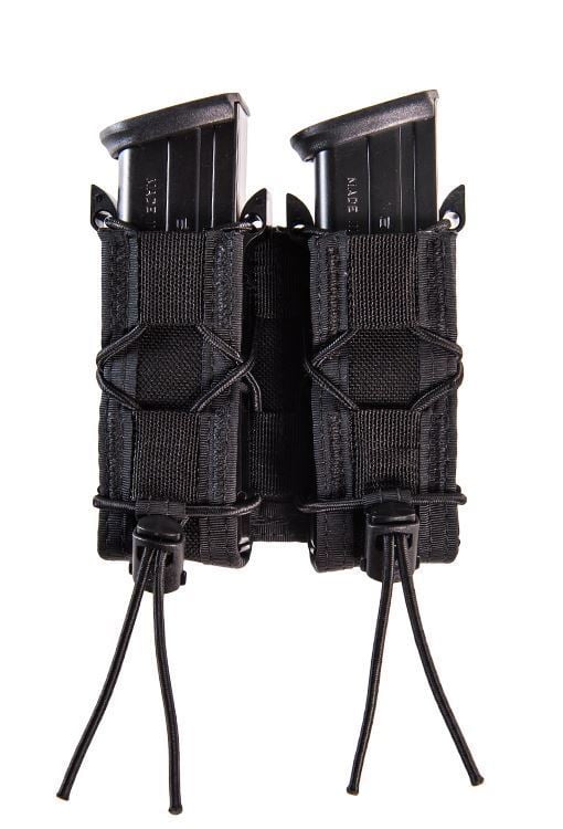 High Speed Gear 11PT02BK Double Pistol TACO Mag Pouch Black Nylon MOLLE - High Standard - BLACK