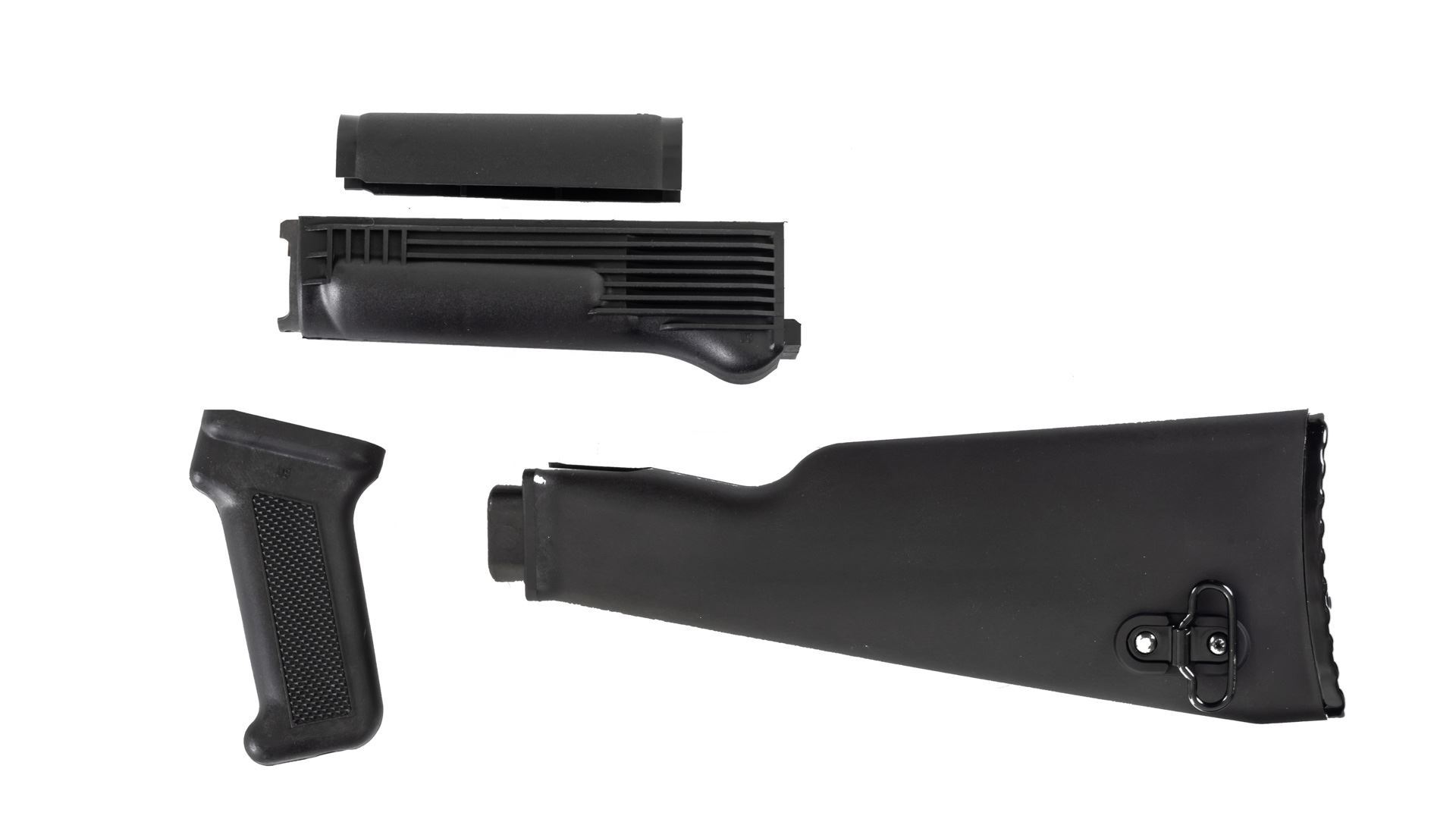 Arsenal Black Polymer Stock Set with Stainless Steel Heat Shield for Milled Receivers - Arsenal