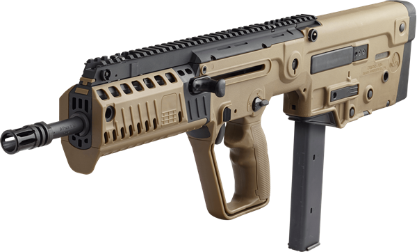 Picture of IWI TAVOR X95 Bullpup Rifle 9MM Luger 16.5" Barrel RH 32rd BUIS Flattop Flat Dark Earth