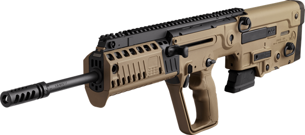 Picture of IWI TAVOR X95 CA Compliant Bullpup Rifle 5.56 Nato 18" Barrel RH 10 Round Mag BUIS Flattop Flat Dark Earth