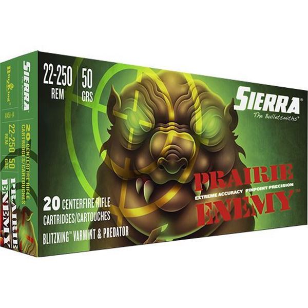 Picture of Sierra Bullets  Prairie Enemy, 22-250 Remington, 50 GR, 20rd pack