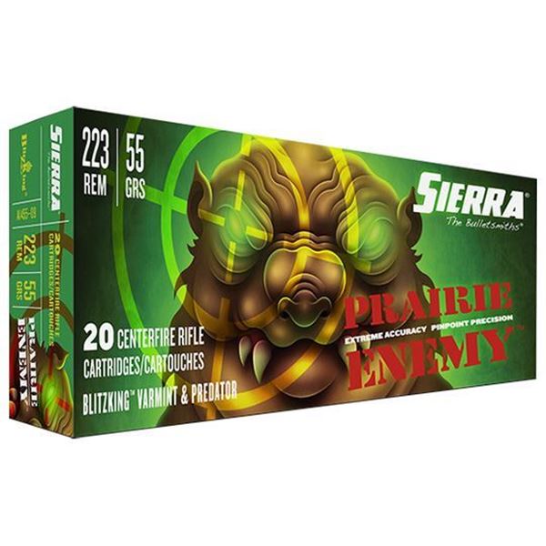 Picture of Sierra Bullets  Prairie Enemy, 223 Remington 55 GR BlitzKing, 20rd pack