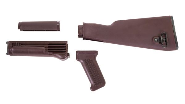 Picture of Arsenal Plum Polymer Stock Set with Stainless Steel Heat Shield for Milled Receivers