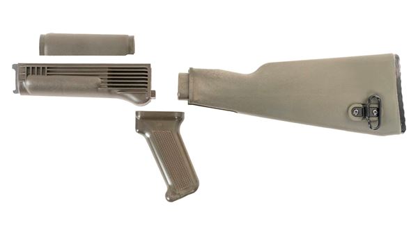 Picture of Arsenal OD Green Polymer Stock Set with Stainless Steel Heat Shield for Milled Receivers