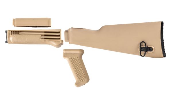 Picture of Arsenal Desert Sand Polymer Stock Set with Stainless Steel Heat Shield for Milled Receivers