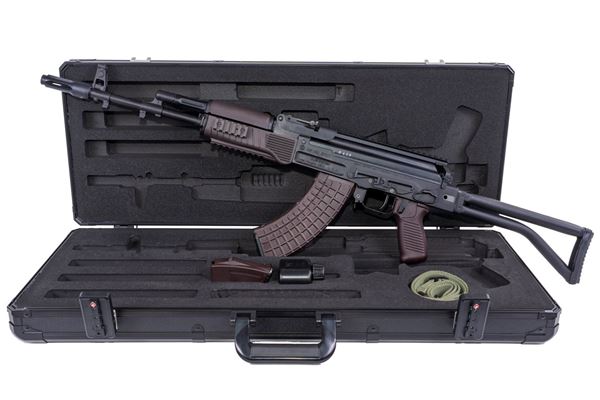 Picture of Arsenal SAM7SF 7.62x39mm Semi-Auto Rifle with Plum Furniture & AR-M5F Rail System Plum 30rd Mag