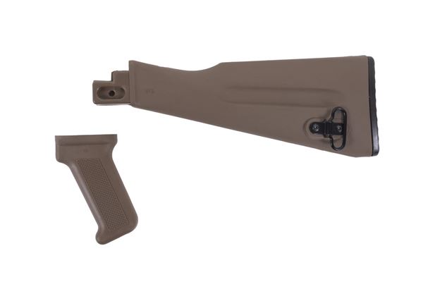 Picture of Arsenal AK47 / AK74 Warsaw Length FDE Buttstock and Pistol Grip Set for Stamped Receivers