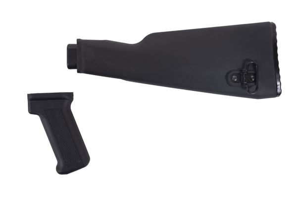 Picture of Intermediate Length Black AK47 Buttstock and Pistol Grip Set for Milled Receivers