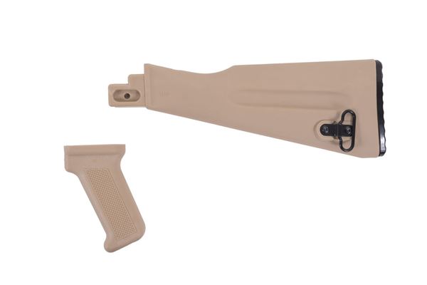 Picture of Arsenal Desert Sand Warsaw Pact Length Buttstock and Pistol Grip for Stamped Receivers